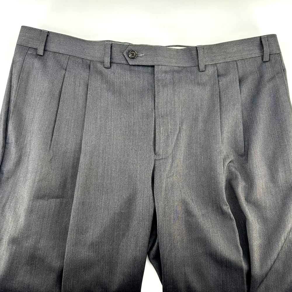 RALPH Ralph Lauren Mens 38x30 Gray Pleated Cuffed Dress Pants Trouser BlackLabel